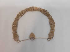 Gold Chain Bracelet With Heart Padlock Clasp Vintage Style 9ct 375 Marked 5.84g