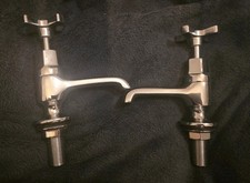 NEW / UNUSED Bristan ‘Art Deco’ basin bath sink taps Hot & Cold Chrome-plated