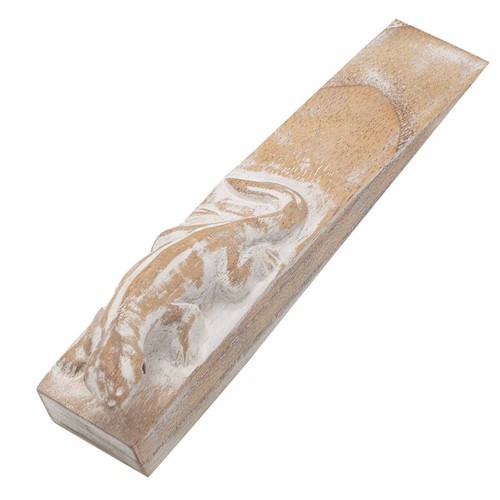 Hand carved doorstop gecko - -,