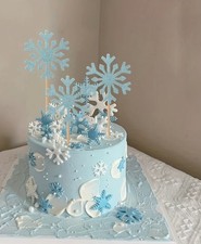 10 Pc SNOWFLAKE BLUE GLITTER