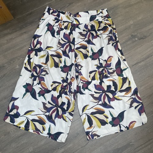 Ladies floral wide leg - floral, cropped