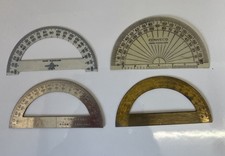 4 x Vintage Protractors - Joblot - Drawing Equipment 