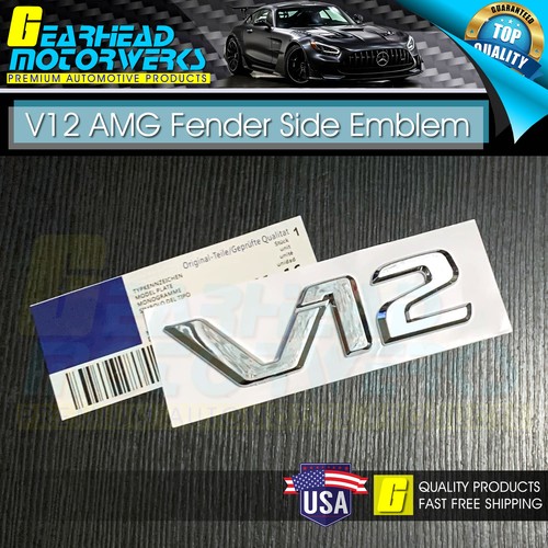 Amg v12 letter chrome - letter, emblem