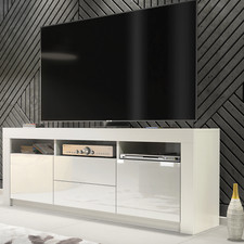 160cm TV Unit Sideboard Cabinet | White High Gloss Doors | Cupboard Stand