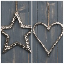 12cm Metal Heart or Star. Wall