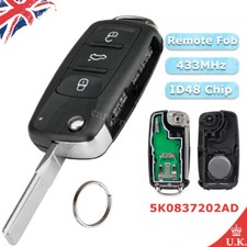 For 2000-2011 Skoda Fabia Roomster Superb Remote Car Key Fob 3Button 433MHz ID48