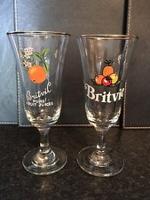 2 Vintage Britvic Glasses With Gold Rim 