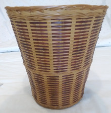 Traditional Handmade Woven Wicker Basket Round Paper Bin Boho Plant Pot Display