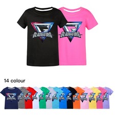 Kids Boys Girls GLADIATORS Print Short Sleeve T-Shirt Casual Cotton Top
