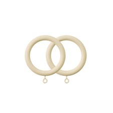 2 Wooden Curtain Rings for 25 - 35mm Poles Latte Cream Sea Shore Hook Pole Rings