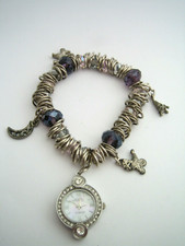 ANAII PINK WATCH ARTEMIS AP391 STAINLESS STEEL BRACELET CRYSTALS CHARMS GENUINE