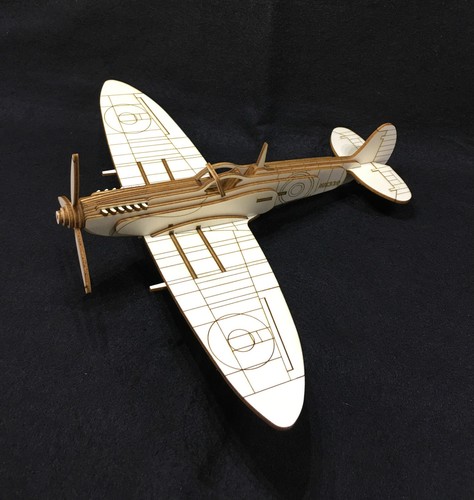 Laser cut wooden ww2 spitfire - laser,