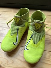 Yellow Football Boots With Moulded Studs -Size UK 2 - Used With Little Mud Stain