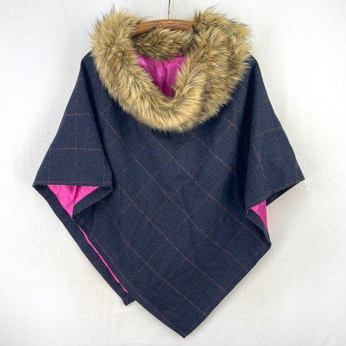 Tweed cape womens navy - cape,