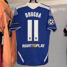 Chelsea 2011/12 Adidas Home Football Shirt UCL Final Drogba 11 Mens Small