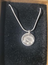 Solid Silver 925 Hedgehog Pendant With Necklace. 