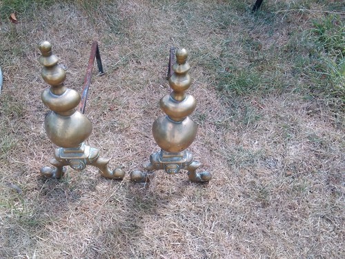 Antique fire dogs - antique,