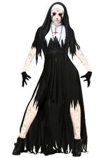 Vampire Cosplay Suit Halloween Party Fancy Dress Women Zombie Sister Nun Costume