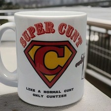 Funny Rude Coffee Mug Swearing Offensive Super C Novelty Mens Tea Cup Gift Him 