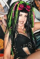 Single green black dread - green,