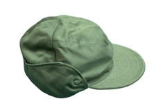 Swedish Military Field Cap M59 Army Fatigue Hat 1960s Olive Green Cotton - New