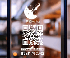 QR CODE Vinyl stickers car van shop front with text/logo- link to your business