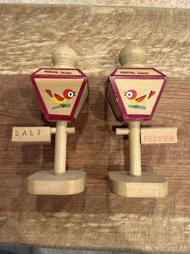 Vintage wood lamp - wood, salt