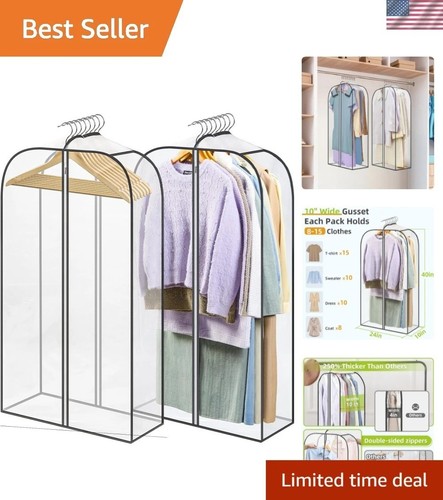 Pack clear garment bags - clear, 40"