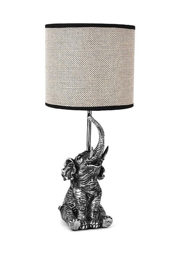 Elephant table lamp grey - -,