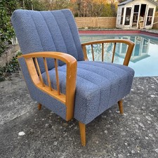 Vintage Continental Armchair In Art Deco Style Mid Century Loft Scandi Armchair