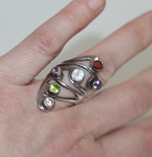Sterling silver multi gemstone - silver, multi-gemstone