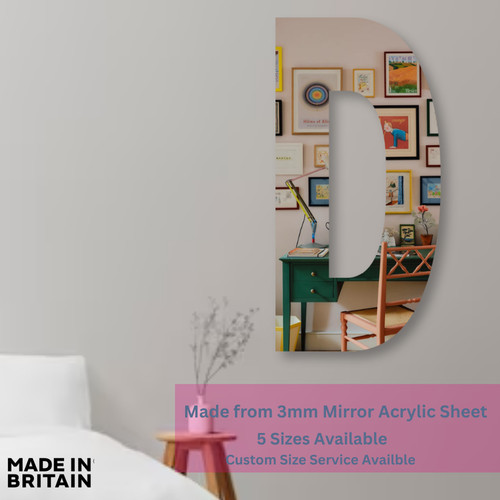 Letter mirror acrylic wall - d,
