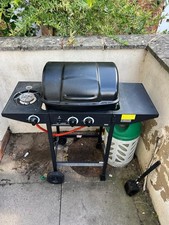2 Burner with Side Burner Gas BBQ + 1/5 Flogas Gaslit Propane 10KG Gas Cylinder
