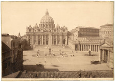 Italy, Rome, Basilica di S. Piedro Vintage Albumen Print Albumen Print 