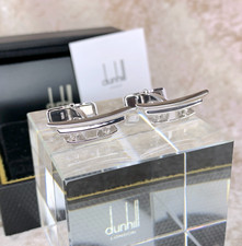 Authentic Alfred Dunhill Cufflinks Silver Front Grill with Case & Card