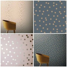 Arthouse Metallic Polka Dot Wallpaper Rose Gold Grey Blush Pink Dotty Spots