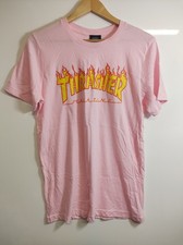 Thrasher Flame Pink T-shirt Top Womens Size M Short Sleeve Graphic Print Cotton