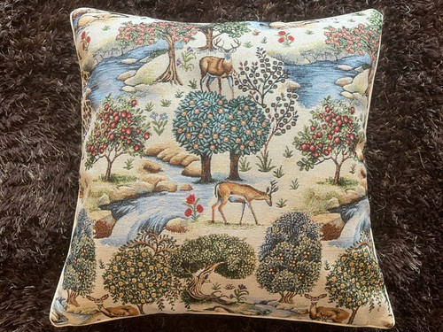 New world tapestry cushion - tapestry,