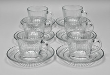 Turkish Arabic 6pcs Clear Glass Tea Kahwa Cup with Saucer Set Luxury Gift