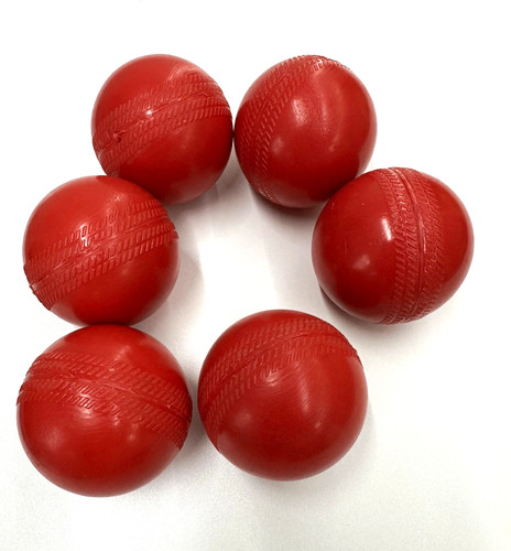 Red plastic cricket practice - plastic,