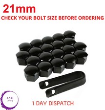20PCS 21mm WHEEL NUT BOLT COVER CAPS, BLACK FOR VW BMW MERCEDES, UNIVERSAL ITEM