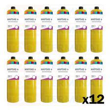 12pk Mapp Map Gas Disposable Cylinder Bottle Plumbers Blow Torch 400g Burner