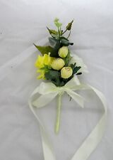 Wedding Pew Ends in Yellow roses artificial hand made church venue
