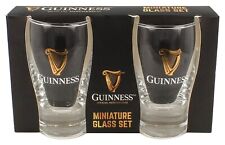 Guinness Set of 2 x Miniature Beer Glasses with Harp Logo Design. Licensed