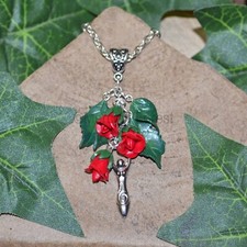 Goddess Necklace, Goddess Pendant, Litha Necklace - Rose- Pagan Jewellery