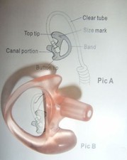 Earpiece Gel Earmould TETRA Airwave Police Acoustic LARGE RIGHT EAR