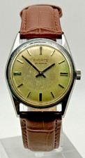 Vintage 1960s Swiss Made Gent's Everite Helmsman Patina Dial Manual 17 Jewels