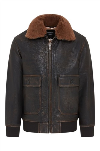 Men brown leather aviator - brown,