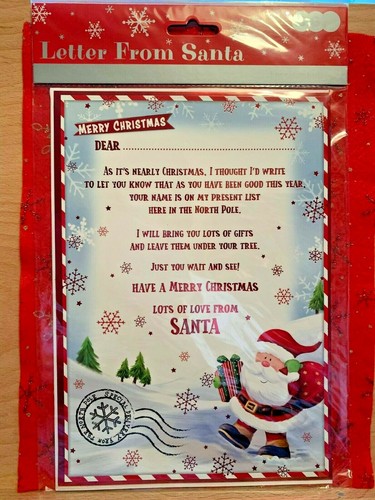 Letter from santa - to, /