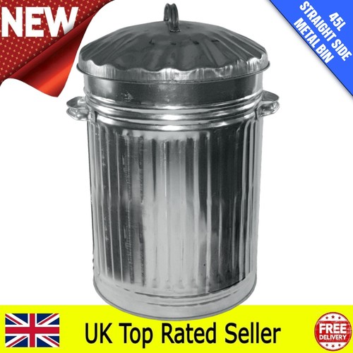 Galvanised metal bin waste - metal,